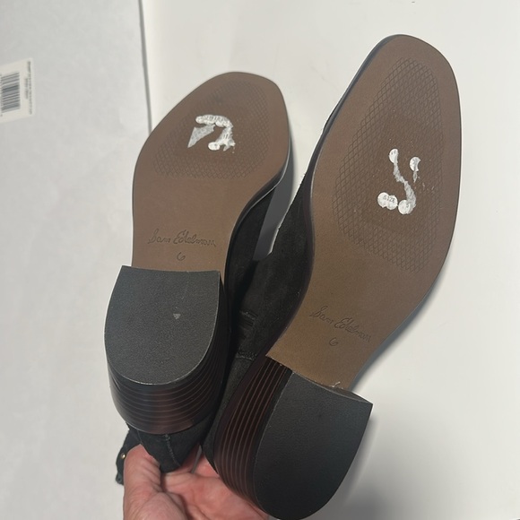 Sam Edelman Black Suede Ankle Boots Size 6 - Picture 8 of 12